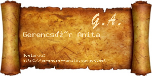 Gerencsér Anita névjegykártya